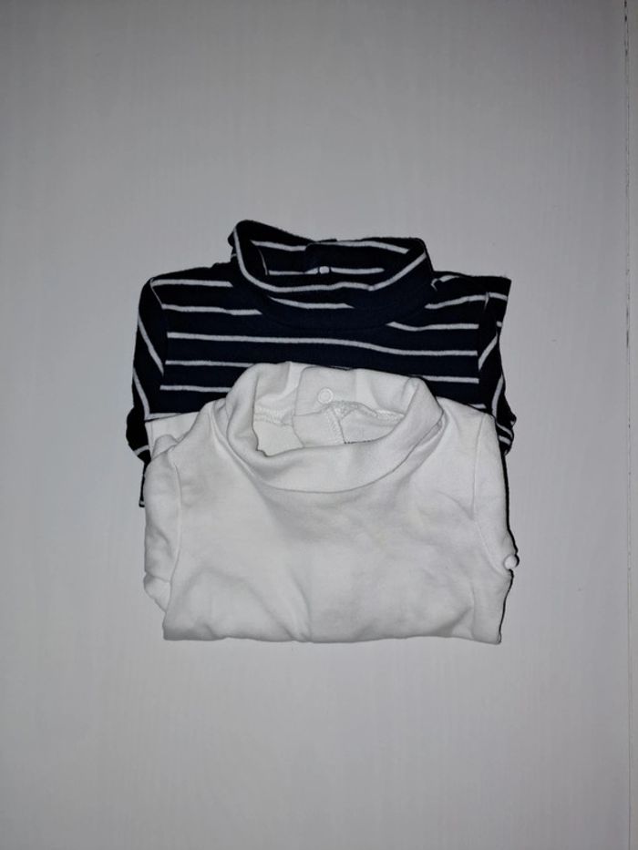 Lot de 2 pulls à col roulé bébé garçon 3 mois