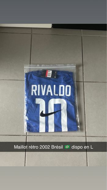 Maillot rétro Brésil extérieur 2002 🇧🇷 Rivaldo n°10 – Taille L 