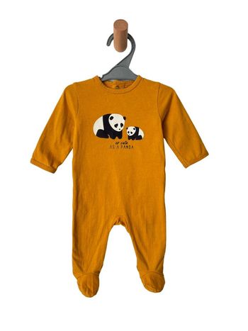 Pyjama coton jaune moutarde (pandas) - Kiabi 3 mois