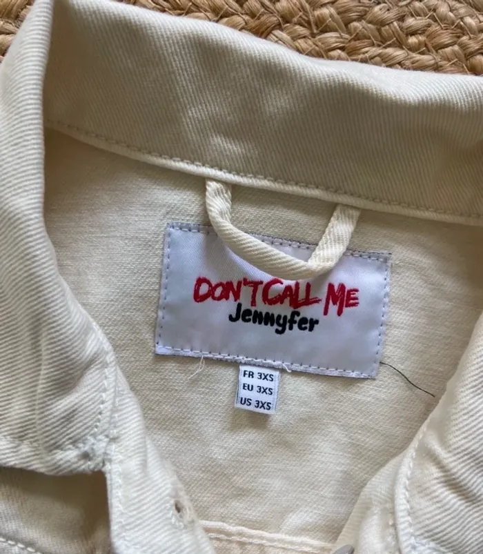 🤍 Veste blouson femme ado fille jeans denim court blanc crème Jennyfer Taille XXXS 🤍 - photo numéro 3