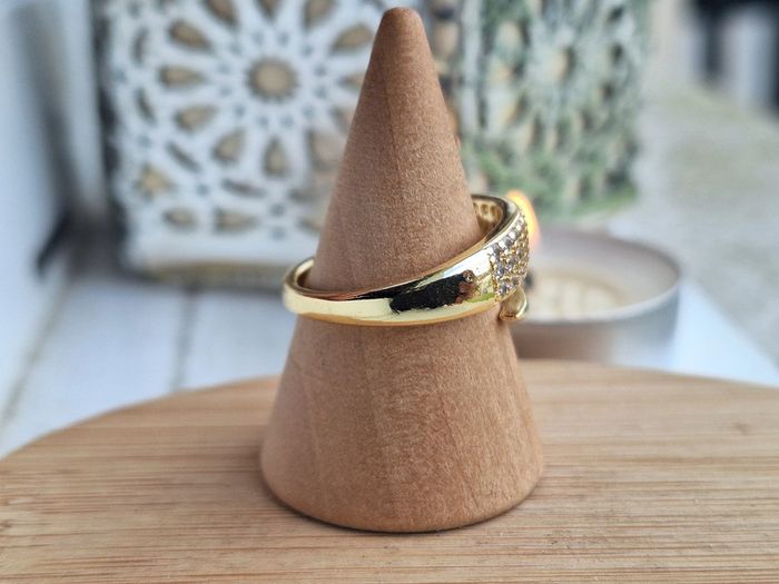 Bague ouverte avec strass design Griffe en Acier Inoxydable Bague de fiançailles pour femmes, Cadeau - photo numéro 3