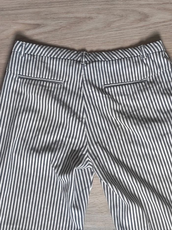 Pantalon carotte rayé blanc gris / Scotch & Soda - 36/S à 38/M - photo numéro 12
