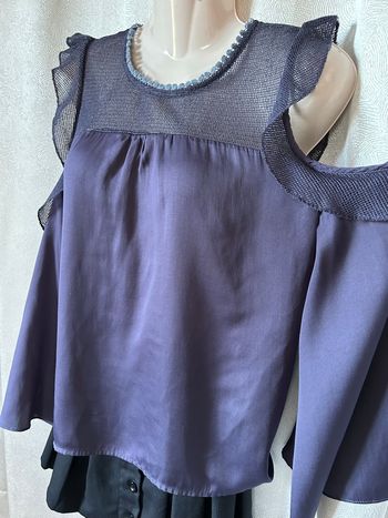 Blouse violette épaules découvertes 38 Amy Lou