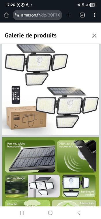 lot de 2 lampe solaire LED Philips
