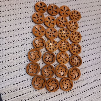 27 boutons en bois 20 mm - 2008bta122
