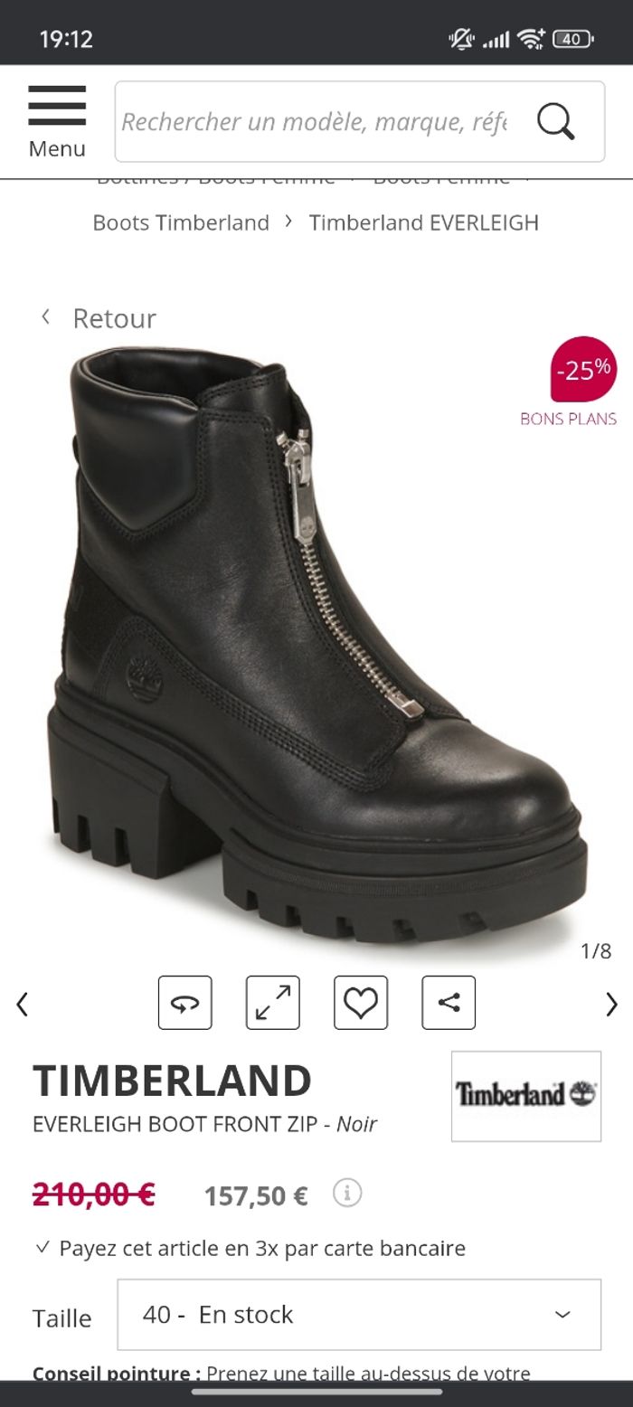Bottines zippées Timberland