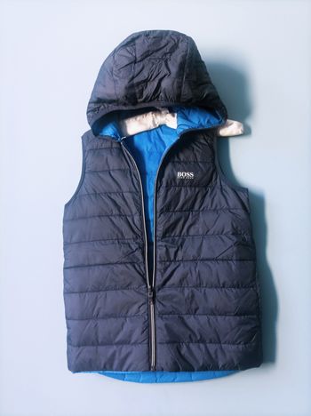 Doudoune plume garçon hugo boss 12 ans reversible sport hiver bleu neuve