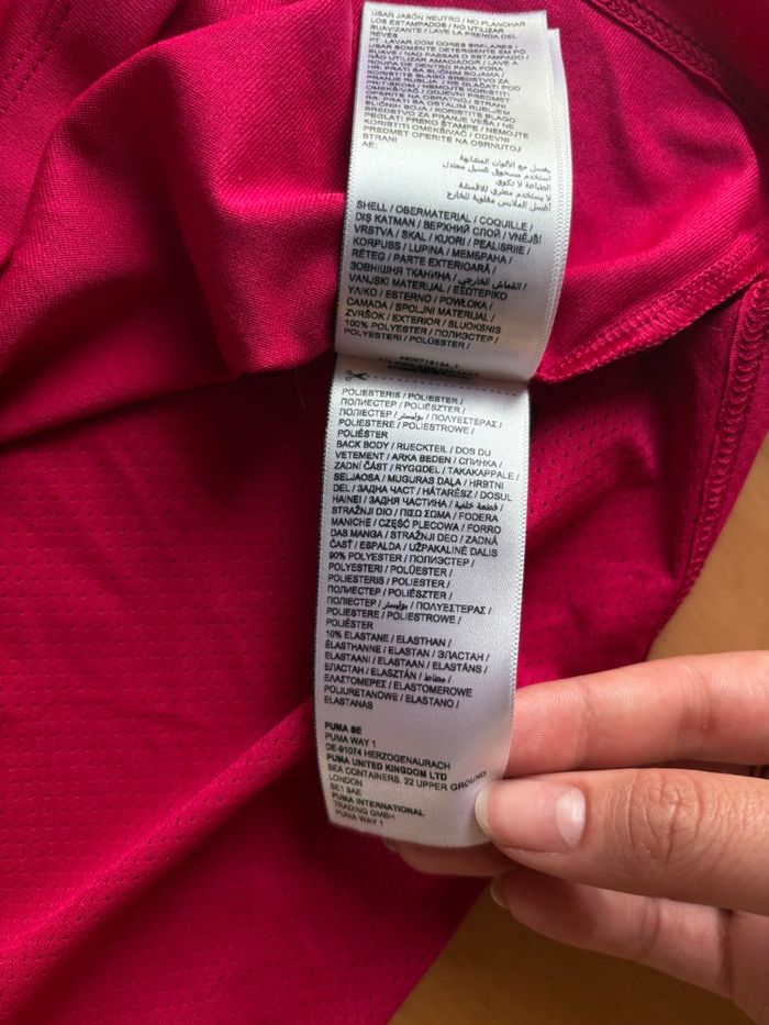 Tee shirt Puma fushia respirant logo noir – taille S - photo numéro 10