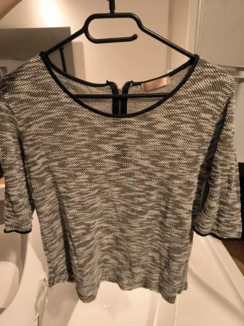 Haut femme manches 1/2 gris chiné