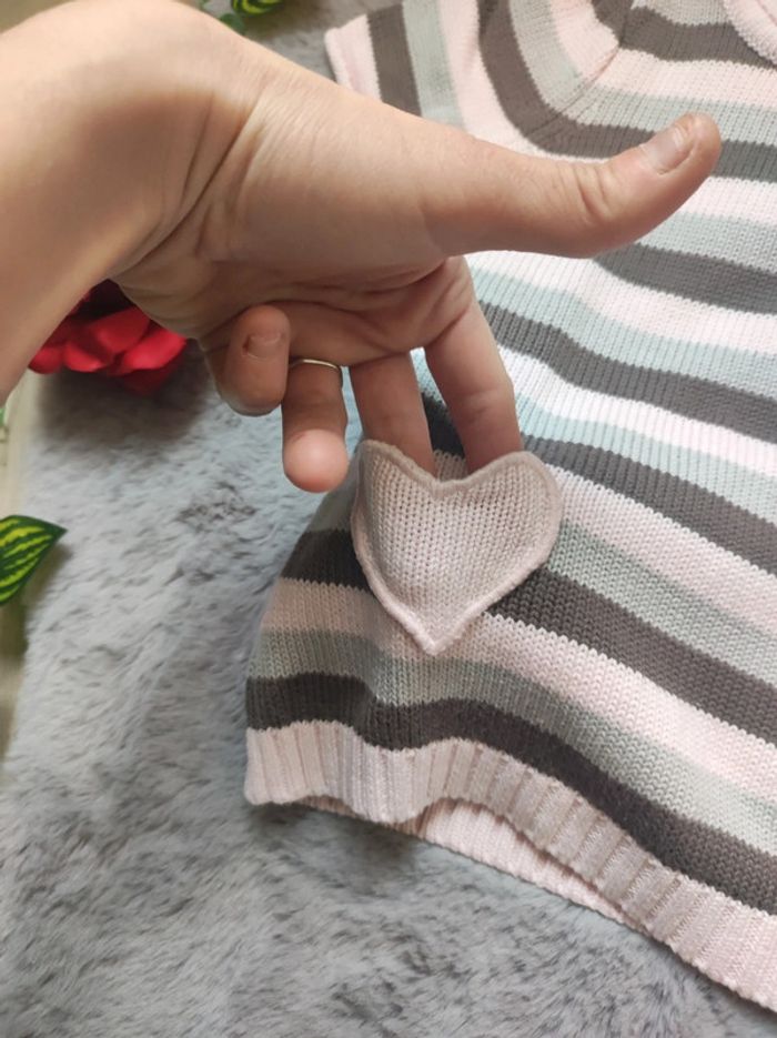 Belle tunique à rayures en maille 6 mois - photo numéro 5