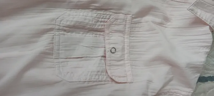 Blouse manches 3/4 ajustables effet plissé avec poches à pression rose femme 46 canda - photo numéro 15