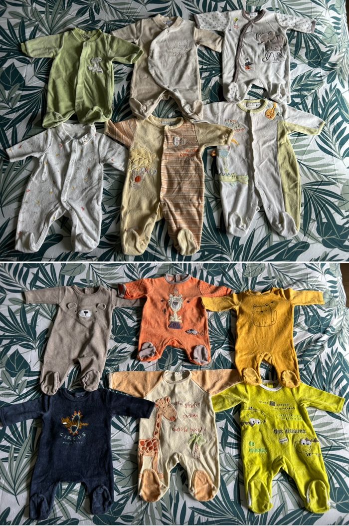 Lot de 12 pyjamas bébé garçon 1 mois