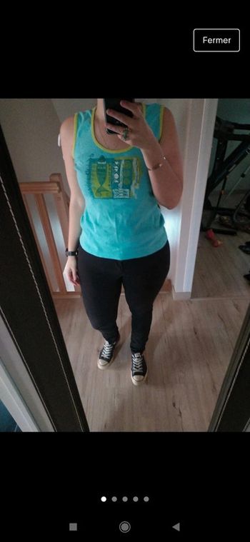 Débardeur bleu et vert Kiabi 46 imprimés africains