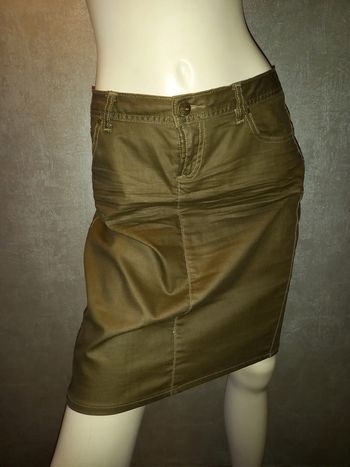 jupe effet enduite marron camaïeu taille 40