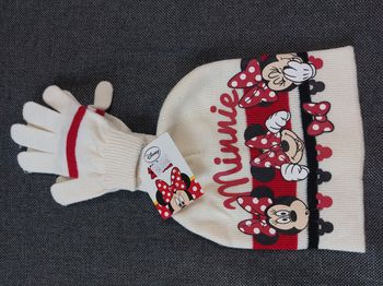 ensemble bonnet gants minnie blanc 54