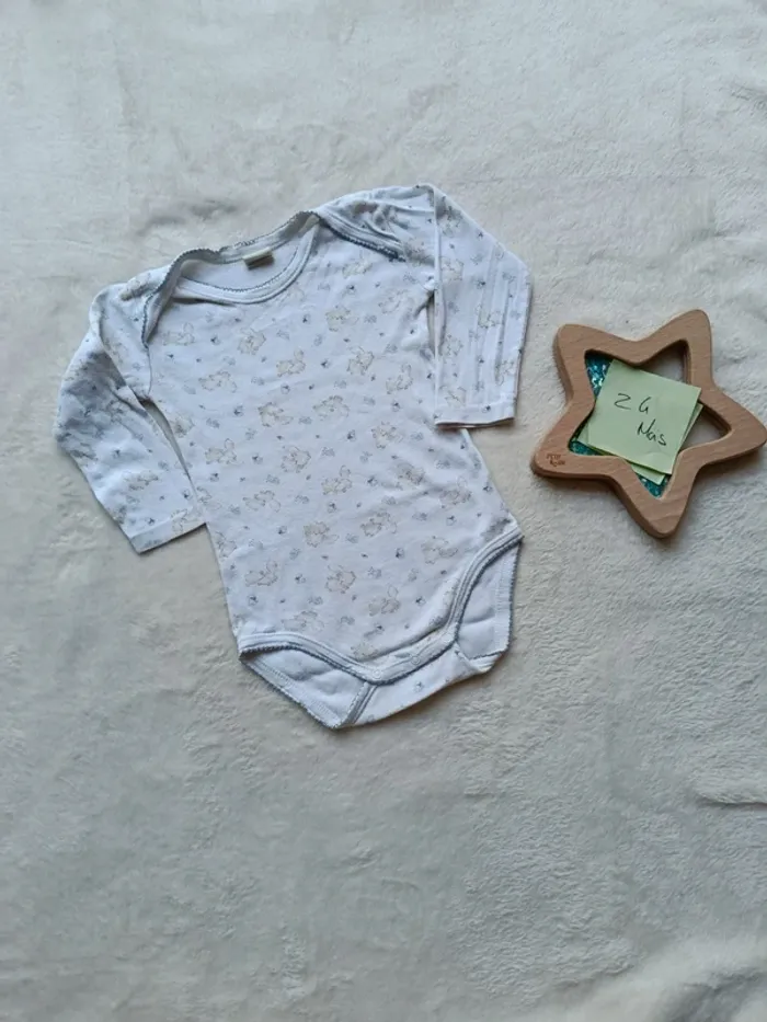 Bodie blanc manches longues Absorba 24 mois