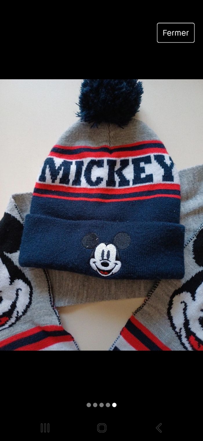 Bonnet et echarpe Mickey - photo numéro 2