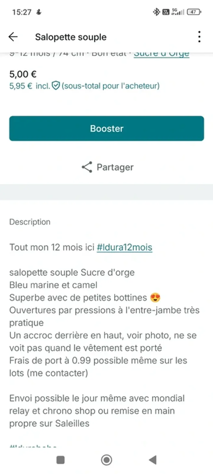 Jolie salopette souple mon petit ourson sucre d'orge - photo numéro 8