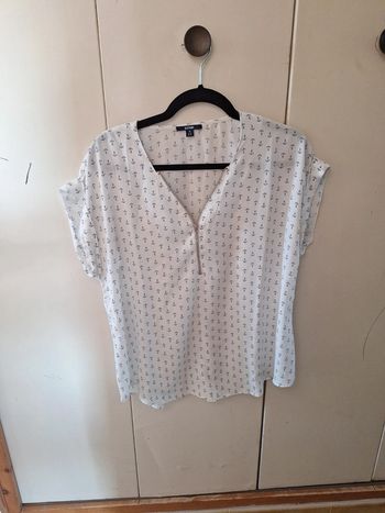 Blouse blanche ancres marine kiabi 42