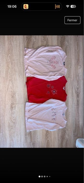 Lot 3 t-shirts manches longues Okaidi 