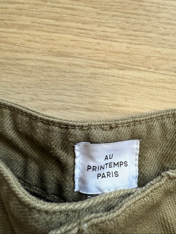 Jean taille haute droit kaki au printemps Paris taille 36 S - photo numéro 4