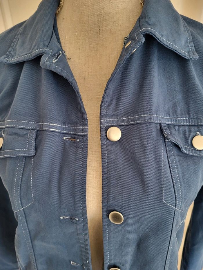 Veste en jean bleue pétrole Monoprix Taille 38 - photo numéro 4
