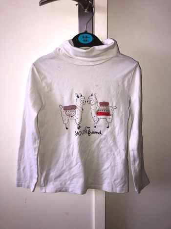 Col roulé blanc à motifs