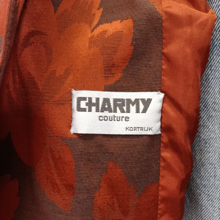 Blazer Charmy Couture vintage sur-mesure marron orange à fleurs - 42/44 oversized - photo numéro 9