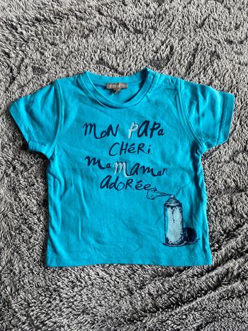 Teeshirt bleu Grain de blé -12 mois
