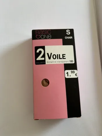 2 collants 15 D couleur chair taille S