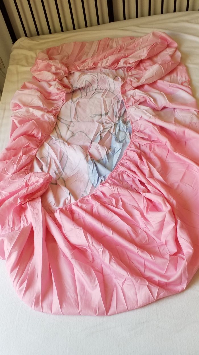 ensemble literie 3 pièces  draps housse et 2 taies d'oreiller stitch 120  /200 Cm neuve - photo numéro 5