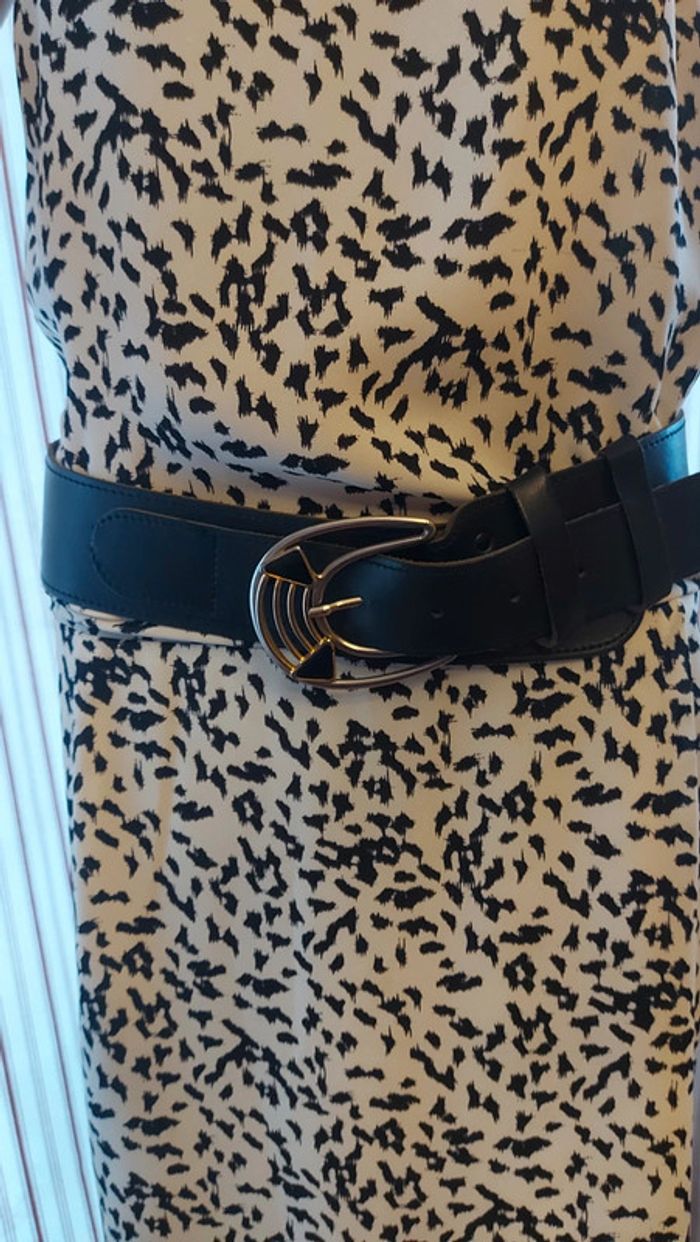 Ceinture en cuir noir réglable de 80cm à 95cm - photo numéro 6
