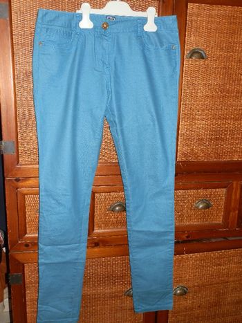 Pantalon coton huilé bleu canard