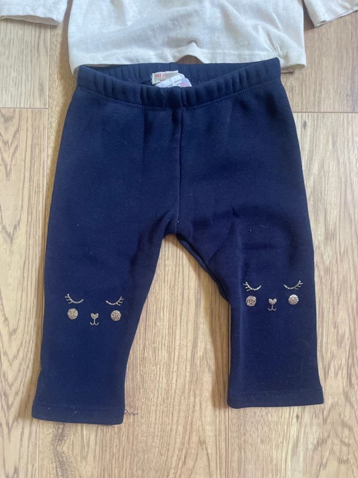 Ensemble tee shirt + pantalon 12 mois - photo numéro 2