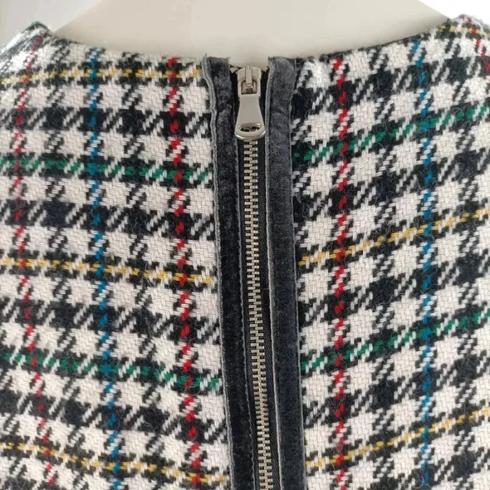 Robe courte Zara Trafaluc à carreaux pied-de-poule – taille S effet tweed A1091 - photo numéro 8
