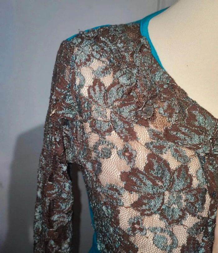 Dernier prix💎haut dentelle femme sexy coquette top cache coeur rare luxe frime paris vintage t s 36 - photo numéro 7