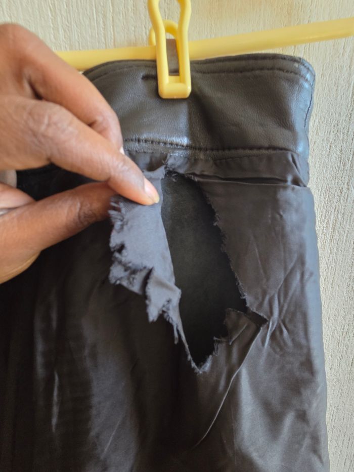 Pantalon en Cuir Véritable Vintage Taille Haute - photo numéro 7