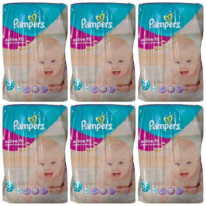 Lot de 282 Couches Pampers Active fit Premium protection 4-9kg Taille 3 Neuf