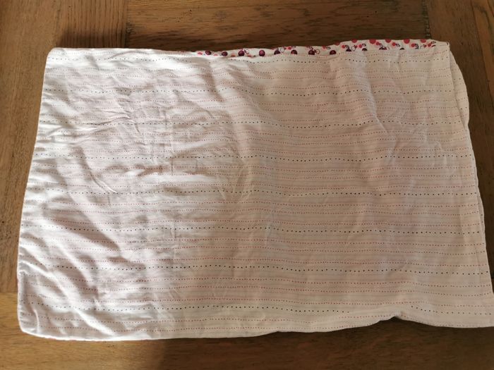 Housse de couette et taie d'oreiller bébé enfant fille lapin rose et blanc 100 X 165 cms - photo numéro 6