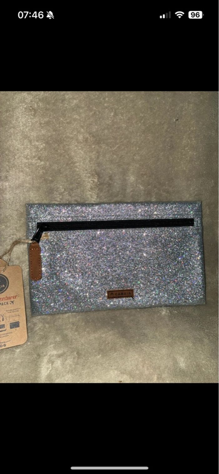 Pochette de Noël glitter buche de Noël