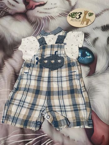 Ensemble été polo et salopette 3 mois