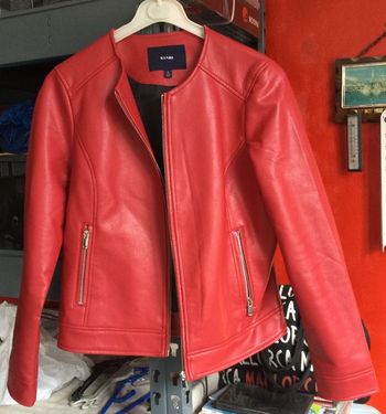veste imitation cuir rouge