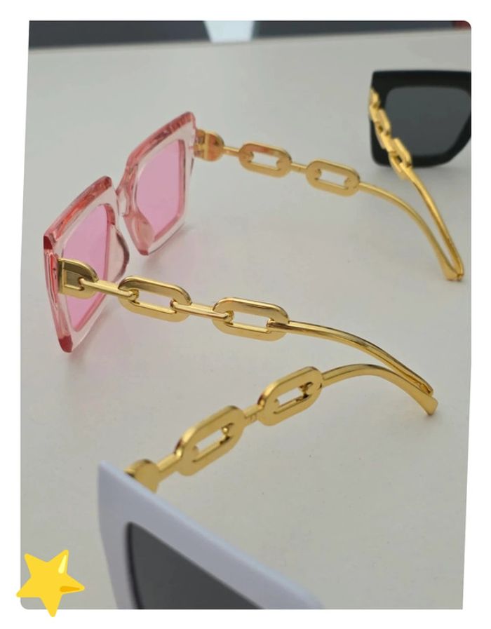 Lot 5 paires de lunettes de soleil branche chaîne - photo numéro 3