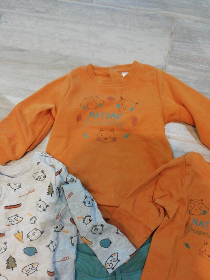 Ensemble pull + 2 hauts manches longues + pantalon 6 mois - photo numéro 4