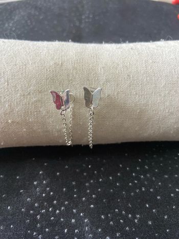 Boucles d'oreilles papillon argentées