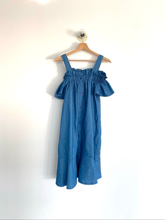 Robe bleue épaules  dénudées »boutique indépendante « 14 ans - photo numéro 2