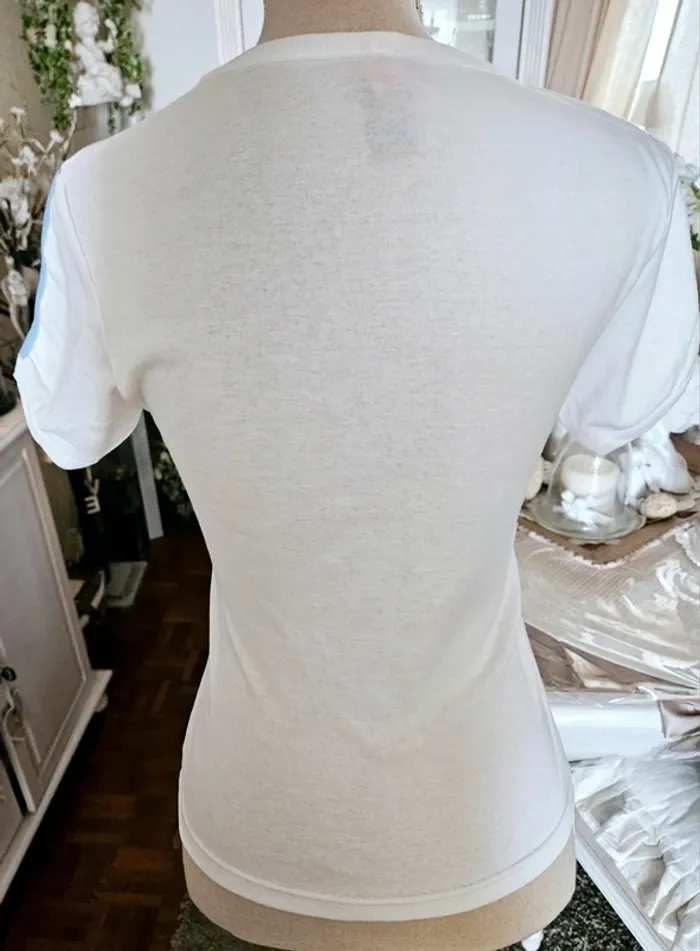 T-shirt blanc fleurs tropical Be Some One Taille 38 Neuf - photo numéro 2