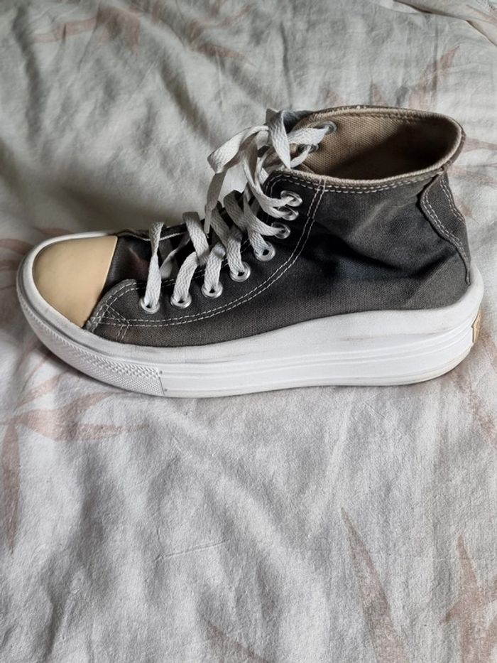 Converse all stars Chuck Taylor platforme foundational Leather - photo numéro 3