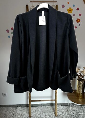 Blazer ouvert noir grande taille