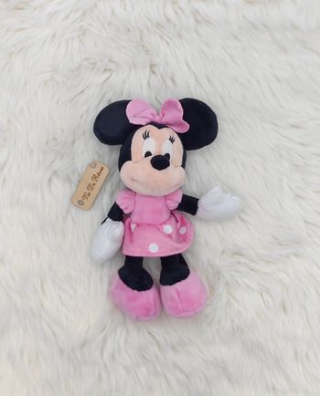 Doudou peluche Minnie robe rose et blanc pois 20 cm